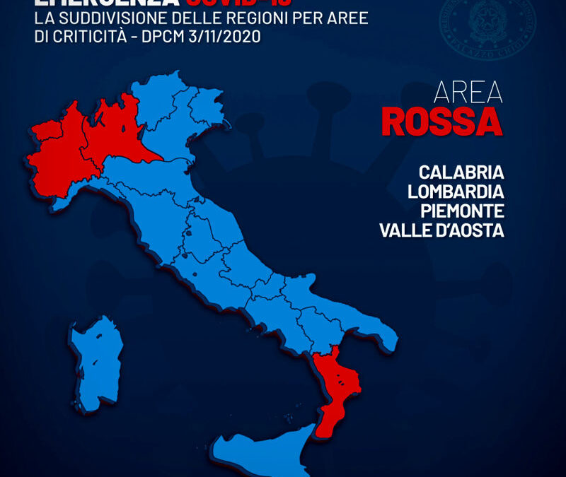 Circolare Studio PBB n.35 e n.36/2020: Nord Ovest ZONA ROSSA – DPCM 03/11/2020